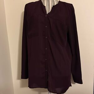 Mossino- Purple Button Down Blouse
